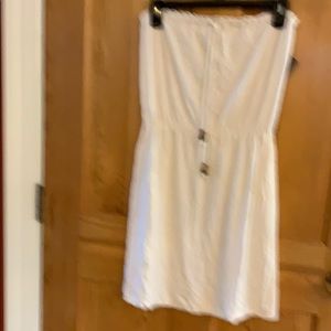 Strapless white dress